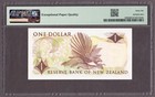 New Zealand  1 Nd  1968-75  Wilks Prefix 3j 000940 Pick-163b Gem Unc Pmg 66 Epq