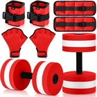 6 Pcs Water Aerobics Equipment Set - Aqua Dumbbells  Ankle Weights   Swim Gloves