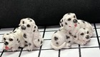 Lot 5 Dalmatian Black White Spotted Puppy Dog Resin Figures Playful