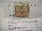 Italy Allied Military Wwii 10 Lire 1943 A - Sales Letter From Uhlemann Optical
