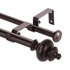 5 8  Round Urn Adjustable Double Drapery Curtain Rod  28 -48  48 -84  84 -120 