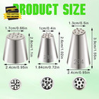 3pcs Grass Piping Tip  Stainless Steel Grass Tip For Cake Decorating  Multi Open