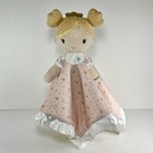 Douglas Baby Lovey Princess Noa Pink White Satin Trim Security Blanket Plush Toy