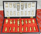 Fine Antique Chinese Chess Set Hand Carved Figures 100  Complete