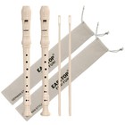 2 Pack German Style 8 Hole-3 Piece Descant Soprano Recorders With Cleaning Rod