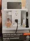 Sharper Image 6-outlet Cordless Wall Extender 2-usb Ports Plus Shelf