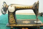 1910 antique singer treadle Sewing Machine  red Eye  model 66 g0100197 