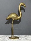 Vintage Brass Flamingo Statue 2ft 7in Tall Mid Century Hollywood Regency