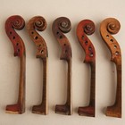  Lot Of 5 Violin Scrolls Heads Necks Antique Repair Restoration Training  vb287