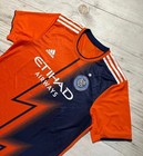 Adidas New York City Fc 2022 2023 Away Shirt Soccer Jersey Men Sz L Orange