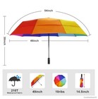 Travel Umbrella Compact Automatic Folding 10 Ribs Windproof Double Canopy Rain