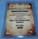 2017 Topps The Walking Dead Evolution Nicole Barre Autograph Card As Kathy A-nb
