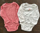 Baby Girl Size Newborn Clothing Lot Of 7 Pieces Long Sleeve Bodysuits