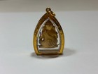 Vintage Jeweled Elephant Statue Amulet In Enclosed Golden Metal Case