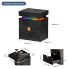 Nightstand With Hidden Drawer  Night Stand With Rgb Lights And Charging Station