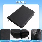 160 Card Pocket Binder With Zippered 4 Pocket Trading Cards Album Folder  Black