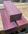 Three Exotic Kiln Dried Purpleheart S4s Lumber Blank Wood Turning  12  X 4  X 3 