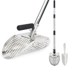 Stainless Steel  Sand Scoop For Metal Detecting W  Long Handle Beach Sifter Tool