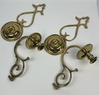 Vtg Virginia Metalcrafters Williamsburg Brass Pair Candle Wall Sconces Set 2 