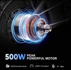 Peak 500w Folding Electric Bike For Adults  14   Commuter Teens Ebike 48v 20mph