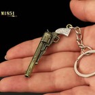 Resident Evil 8 Mini Gun Keychain Metal Ak V61 M1897 Revolver Key Ring Gift