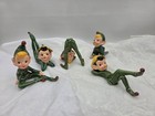 Vintage Pixie Elf Figurines Japan Tumbling Elves 1950 Christmas Rare  5  Ceramic