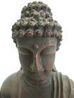 Vtg Sitting Buddha Incense Burner Votive Candleholder Copper Color Resin 9 X 6 