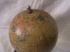 Miniature Globe Cardboard Chrome On Bakelite Base Vintage German  w u