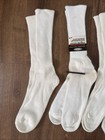 8 Pair Vintage New Old Stock-men s White Esquire Acrylic Blend Soft Crew Socks