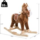 Kids Rocking Plush Horse Ride On Toy Animal Rocker W  Realistic Sound Brown