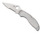 Spyderco Uptern Folding Knife C261ps Combo Edge Blade Stainless Steel Handle