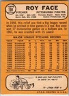 1968 -roy Face- Topps Autograph signed auto Baseball Card  198 Pirates