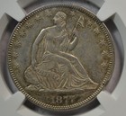 1877 Seated Half Dollar  Ngc Ms60