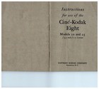 Cine-kodak Eight Models 20   25 F3 5   F2 7 Camera Vintage Instruction Manual