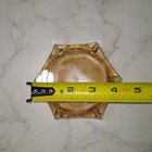 Vintage Mid Century Hexagonal Six Sided Amber Glass Cigarette Ashtray