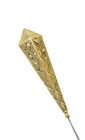 Antique Brass Hatpin Extra Long Embossed Poppies Flowers