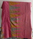Reversible Kantha Lot Twin Quilt Indian Vintage Handmade Blanket Throw Patchwork
