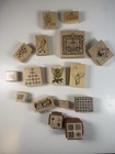 Wood Mounted Rubber Stamp Lot 16 - Fairy  Birthday  Cat  Alphabet  Patterns
