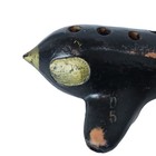 Antique Heinrich Fiehn Vienna 8 Hole Bird Ocarina D5 Stamped Black Ceramic Flute