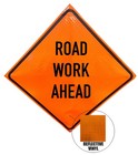 Orangegear   Road Work Ahead Reflective Traffic Sign   Cross Ribs
