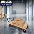 Hardwood Heavy Duty Platform Truck 60    X 30    Industrial Cart 8   Swivel Wheel
