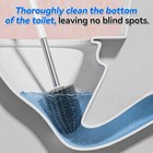 Self-draining Toilet Brush Holder No Drip Long Handle Flexible Scrubber