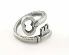 Adjustable Key Ring - Antique Silver Plated Brass Women Fashion Jewelry Handmade