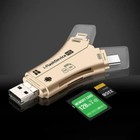 4 In 1 Usb Micro Sd Tf Memory Card Reader Adapter For Iphone Android