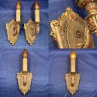 Pair Beautiful Finish Pair Riddle Co  Sconces Candle Fixtures 113e