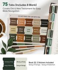 Bible Tabs For Women And Men  Earthy Theme  75 Large Print Bible Tabs   1 Bookma