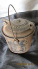 Vintage Antique Fanner Mfg  Co Cast Iron Glue Melting Pot Ornate Lid Bail Handle