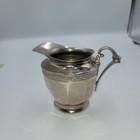 Vintage Westinghouse Silver Plated Creamer And Sugar Bowl Set Paneled Etched