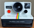 Vintage Retro Polaroid One Step Land Strap Rainbow Stripe Instant Camera W flash