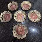 Vintage Set 6 Brass Copper Composer Wall Plaques Butterflies England 6   